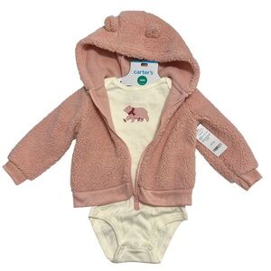 Carter’s Long Sleeve Onesie & Sherpa Jacket